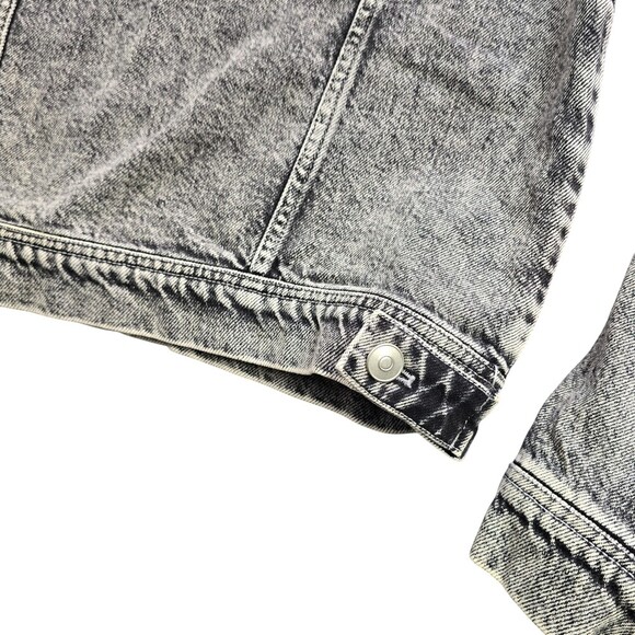 Acid Wash Cropped Denim Jacket Small | Y2K Grunge Festival Jean Jacket - Picture 7 of 11